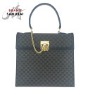 美品 CELINE セリーヌ マカダム ブラウン ゴールド金具 PVC MC97/2 ハンドバッグ レディース 501403 【中古】