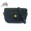 美品 Dior ディオール ヴィンテージ ラウンドロゴ ブラック 黒 ゴールド金具 レザー ショルダーバッグ ポシェット レディース 501329 【中古】