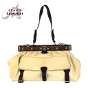 Salvatore Ferragamo サルヴァトーレフェラガモ ベージュ アイボリー シルバー金具 レザー EZ-21 6954 ショルダーバッグ レディース...