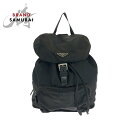 PRADA プラダ テスート 三角ロゴプレート ブラック 黒 シルバー金具 ナイロン リュックサック バックパック レディース 501633 【中古】