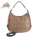 COACH コーチ シグネチャー ベージュ マルチカラー ゴールド金具 レザー 斜め掛け ショルダーバッグ レディース 409286 【中古】