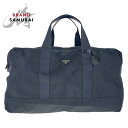 PRADA プラダ テスート 三角ロゴプレート ブラック 黒 シルバー金具 ナイロン ボストンバッグ 男女兼用 レディース 501542 【中古】