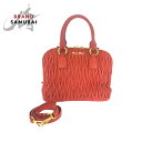 Miu Miu ミュウ ミュウ マテラッセ オレンジ ゴールド金具 レザー 5BB097 ショルダーバッグ ハンドバッグ 2way レディース 501991 【...