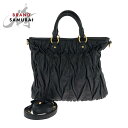 美品 Miu Miu ミュウ ミュウ マテラッセ ブラック 黒 ゴールド金具 レザー ショルダーバッグ ハンドバッグ 2way レディース 501883 【中古...