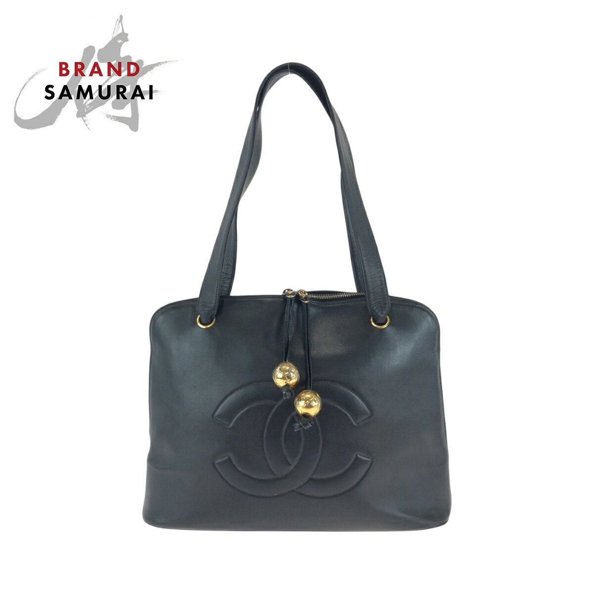 美品 CHANEL シャネル デカココマーク ココボール ブラック 黒 ゴールド金具 キャビアスキン トートバッグ ショルダーバッグ レディース 502219 【中古】