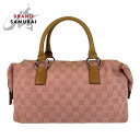 GUCCI グッチ ピンク キャメル シルバー金具 GGキャンバス /レザー 113009 ハンドバッグ レディース 502372 【中古】