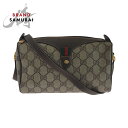 GUCCI グッチ ヴィンテージ オールドグッチ シェリーライン ベージュ ブラウン ゴールド金具 GGスプリームキャンバス 89 02 018 ショルダーバッグ ポシェット レディース 502423 【中古】