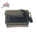 美品 GUCCI グッチ ベージュ ブラック ゴールド金具 GGキャンバス 019 0375 ショルダーバッグ メッセンジャーバッグ レディース 502496 【中古】