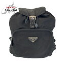 PRADA プラダ テスート 三角ロゴプレート ブラック 黒 シルバー金具 ナイロン /レザー リュック・デイパック バックパック レディース 502514 【...