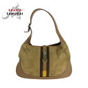 GUCCI グッチ ジャッキー シェリー キャメル ブラウン シルバー金具 スウェード /レザー 001 3306 ホーボー ショルダーバッグ 肩掛け レディース 502524 【中古】