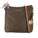 美品 Michael Kors マイケルコース ブラウン ゴールド金具 PVC /レザー ショルダーバッグ ポシェット レディース 502760 【中古】
