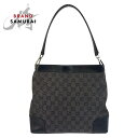 美品 GUCCI グッチ ブラック 黒 シルバー金具 GGキャンバス /レザー 143745 ショルダーバッグ レディース 502791 【中古】