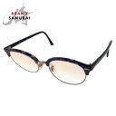 Ray-Ban レイバン マーブル柄 クラブラウンド ブラック ブルー ピンクゴールド プラスチック /メタル RB 4246F 1256/51 53◻︎19 145 2N サングラス 男女兼用 ボストン メンズ 503376 【中古】