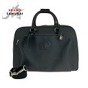 美品 Gianni Versace ジャンニ ヴェルサーチ メデューサ ブラック 黒 シルバー金具 レザー ボストンバッグ ハンドバッグ メンズ 503801 【中古】