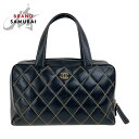 CHANEL シャネル ヴィンテージ ワイルドステッチ ココマーク ブラック 黒 ゴールド金具 レザー ハンドバッグ ミニボストンバッグ レディース 503866 【中古】