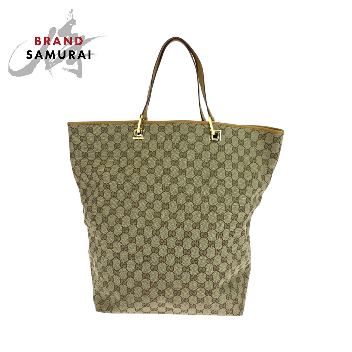 美品 GUCCI グッチ ベージュ キャメル ゴールド金具 GGキャンバス 002 1097 トートバッグ ショルダーバ..
