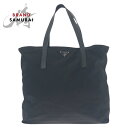 美品 PRADA プラダ テスート 三角ロゴプレート ブラック 黒 シルバー金具 ナイロン /レザー トートバッグ ショルダーバッグ レディース 504075 【中古】