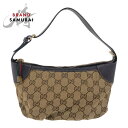 美品 GUCCI グッチ シェリーライン ベージュ シルバー金具 GGキャンバス /レザー 224098 ハンドバッグ アクセサリーポーチ レディース 504066 【中古】
