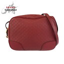 美品 GUCCI グッチ マイクログッチシマ レッド ゴールド金具 レザー 449413 ショルダーバッグ ポシェット レディース 504387 【中古】