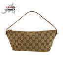 美品 GUCCI グッチ ベージュ ブラウン ゴールド金具 GGキャンバス /レザー 039 1103 ハンドバッグ アクセサリーポーチ レディース 504248 【中古】