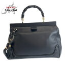 美品 GUCCI グッチ バンブー ブラック 黒 ゴールド金具 レザー 296860 ハンドバッグ レディース 504398 【中古】