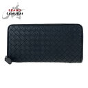 美品 BOTTEGAVENETA ボッテガヴェネタ イントレチャート ブラック 黒 レザー P00803502I 長財布 ロングウォレット メンズ 504464 【中古】