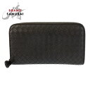 美品 BOTTEGAVENETA ボッテガヴェネタ イントレチャート ブラウン レザー P00537165Q 長財布 ロングウォレット メンズ 504471 【中古】