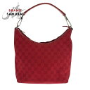 美品 GUCCI グッチ レッド シルバー金具 GGキャンバス 000 0602 ショルダーバッグ 肩掛け レディース 504651 【中古】