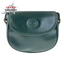 GUCCI グッチ ヴィンテージ オールドグッチ グリーン ゴールド金具 レザー 007 261 0074 ショルダーバッグ ポシェット レディース 504653 【中古】