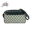 美品 GUCCI グッチ ヴィンテージ グレー ネイビー ゴールド金具 GGスプリームキャンバス 001 067 1282 0 ショルダーバッグ ポシェット レディース 504647 【中古】