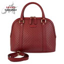 美品 GUCCI グッチ マイクログッチシマ レッド ゴールド金具 レザー 449663 ハンドバッグ ショルダーバッグ 2way レディース 504957 【中古】
