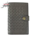 BOTTEGAVENETA ボッテガヴェネタ イントレチャート 男女兼用 ブラウン ゴールド金具 レザー P00290538K 二つ折り財布 コンパクトウォレット メンズ 504955 【中古】