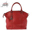 美品 GUCCI グッチ グッチシマ レッド シルバー金具 レザー 339551 ハンドバッグ ショルダーバッグ レディース 505052 【中古】