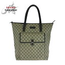 美品 GUCCI グッチ ベージュ ブラウン シルバー金具 GGスプリームキャンバス 108832 トートバッグ ショルダーバッグ レディース 505157 【中古】