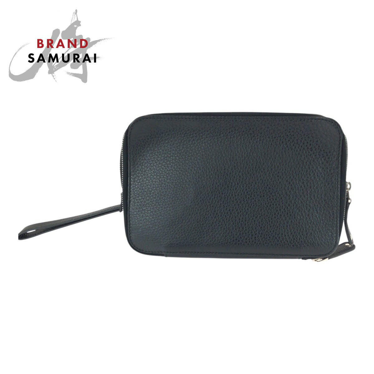 美品 GUCCI グッチ ブラック 黒 シルバー金具 レザー 256076 クラッチバッグ セカンドバッグ メンズ 505689 【中古】