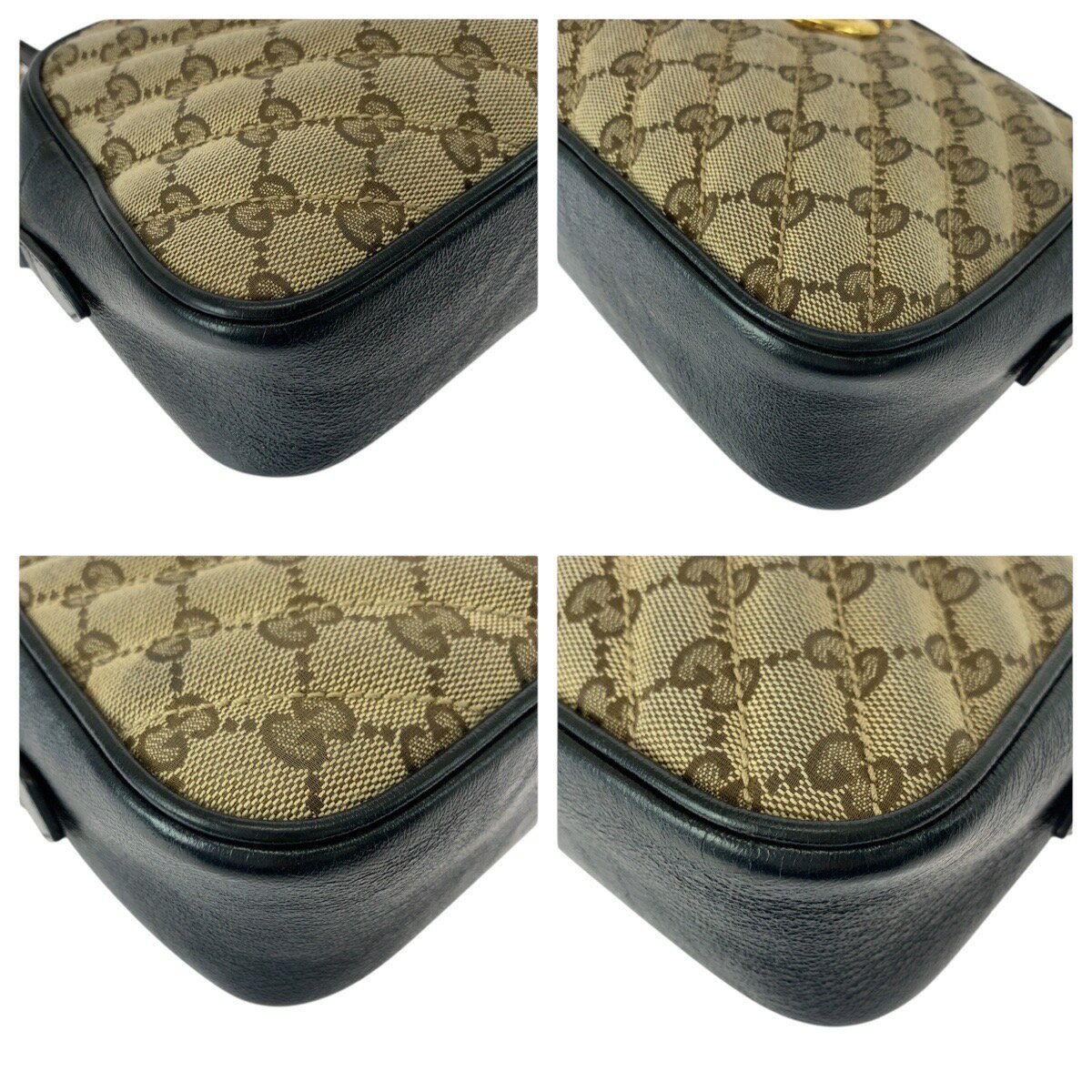 GUCCI グッチ GGマーモント ブラウン ブラック ゴールド金具 GGキャンバス /レザー ショルダーバッグ ポシェット レディース 600002 【中古】