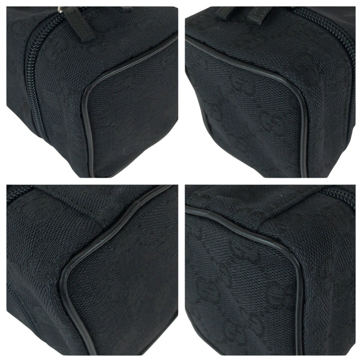 美品 GUCCI グッチ ブラック 黒 GGキャンバス /レザー 039 1054 ハンドバッグ 巾着ポーチ レディース 600087 【中古】