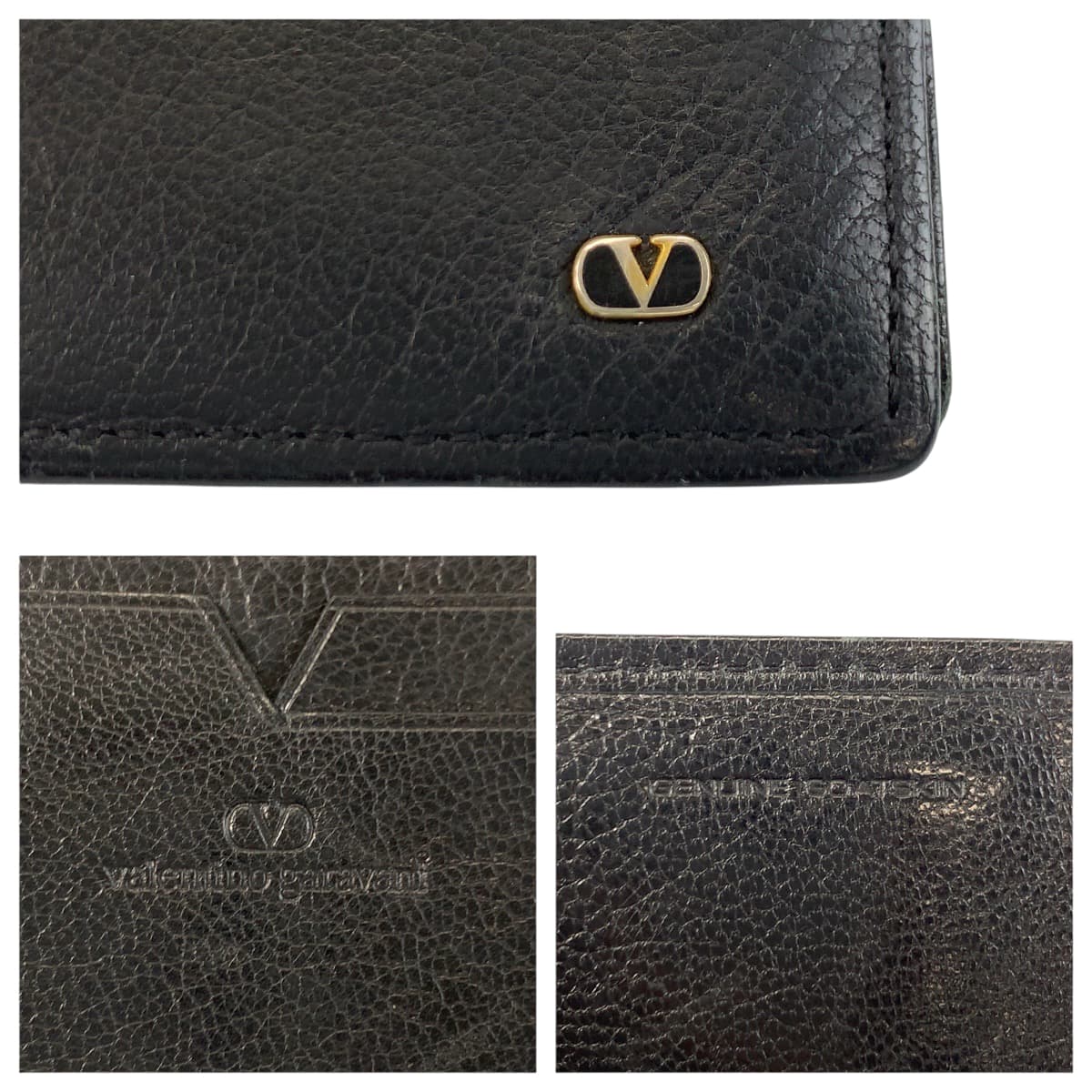Valentino Garavani ヴァレンティノ ガラヴァーニ ブラック 黒 ゴールド金具 レザ...