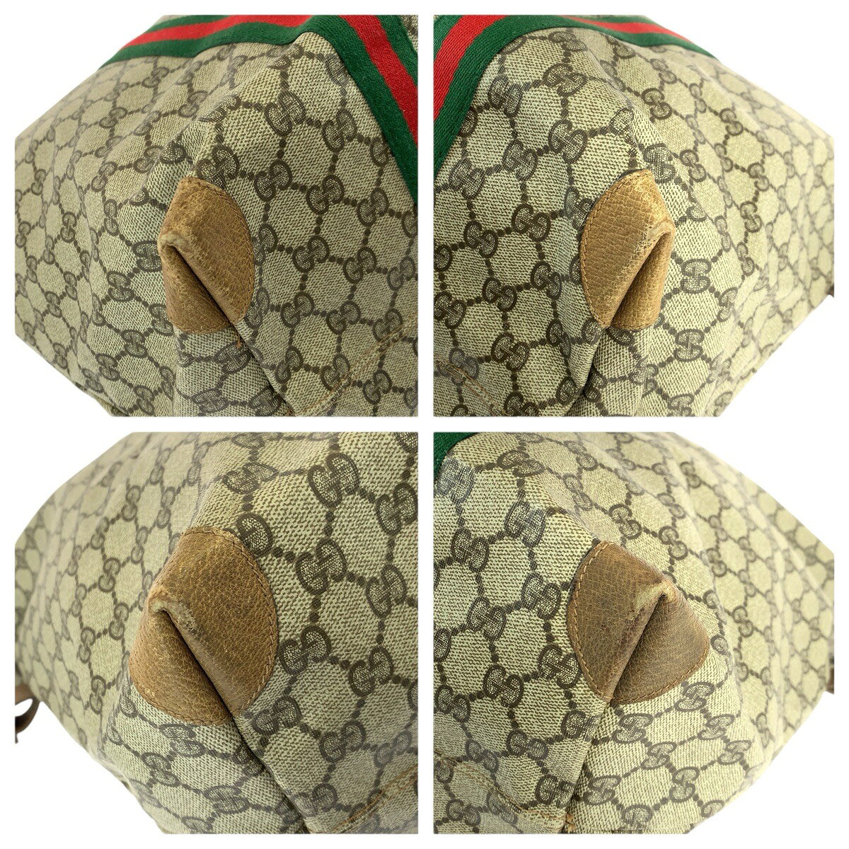 美品 GUCCI グッチ ヴィンテージ シェリーライン オールドグッチ ベージュ ブラウン GGスプリームキャンバス /レザー 89.19.012 ボストンバッグ トラベルバッグ ショルダーバッグ レディース 600224 【中古】