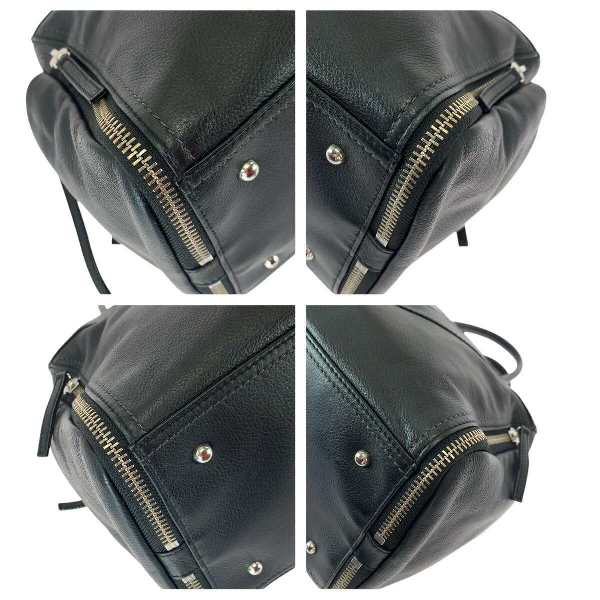 DIESEL ディーゼル レ ジッパー 2way ブラック 黒 シルバー金具 レザー X03628 ショルダーバッグ トートバッグ レディース 600686 【中古】