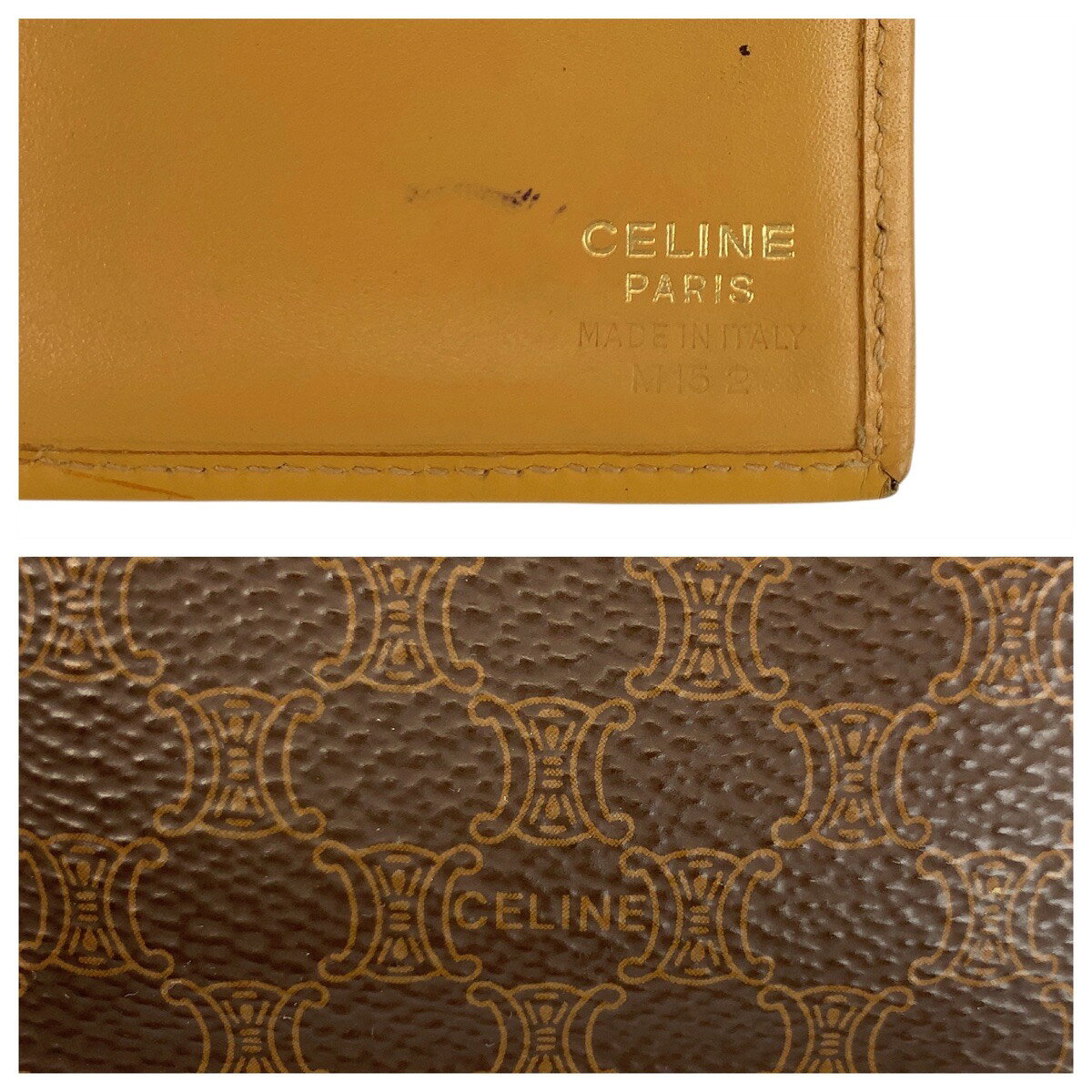 CELINE セリーヌ マカダム ブラウン PVC M152 長財布 札入れ メンズ 601077 【中古】