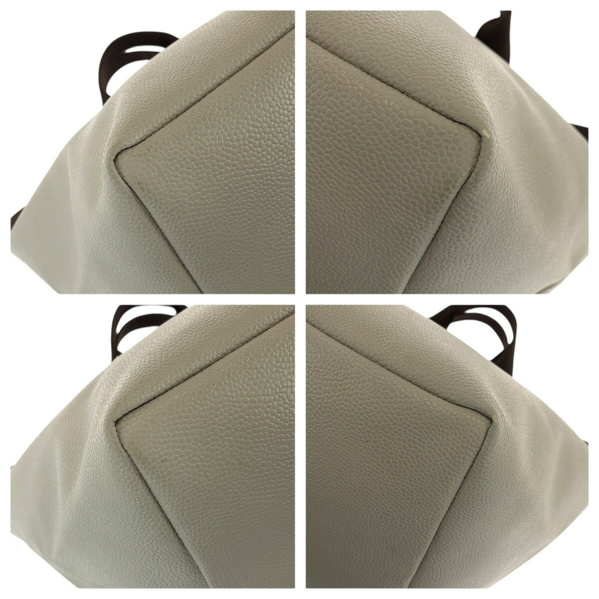 美品 Herve Chapelier エルベ シャプリエ ベージュ ダークブラウン シルバー金具 /...
