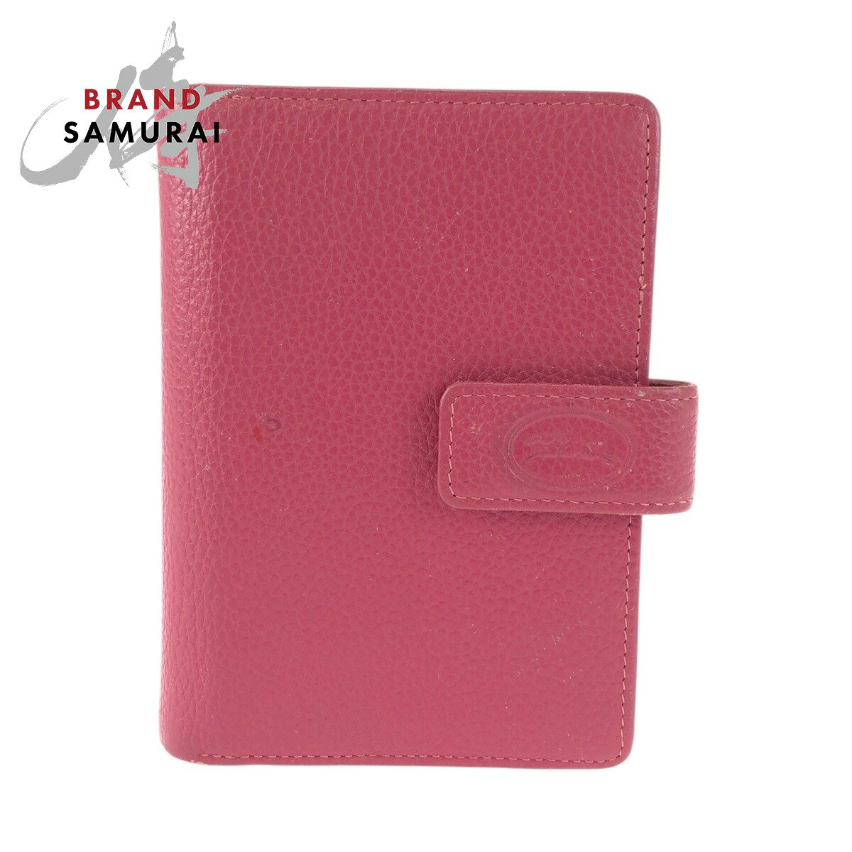 Longchamp ロンシャン ピンク レザー 手帳カバー 男女兼用 600515 【中古】
