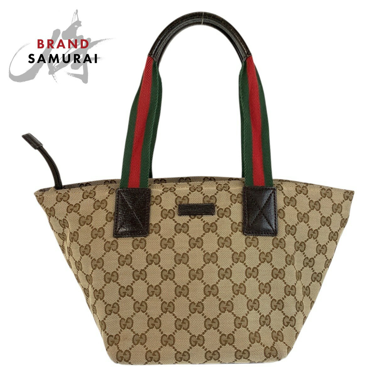 GUCCI - 美品 GUCCI グッチ シェリーライン ベージュ ブラウン GGキャンバス 131228 トートバッグ ハンドバッグ レディース 601927 【中古】