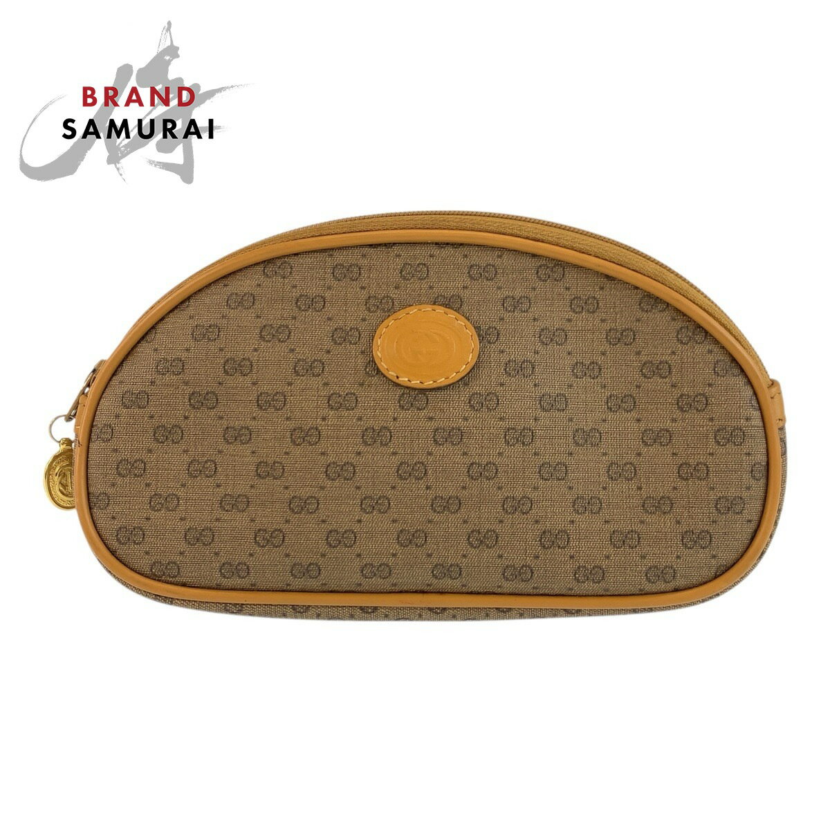 GUCCI - 美品 GUCCI グッチ ヴィンテージ マイクロGG インターロッキング ベージュ ゴールド金具 GGスプリームキャンバス 039 58 ポーチ 化粧ポーチ レディース 601935 【中古】
