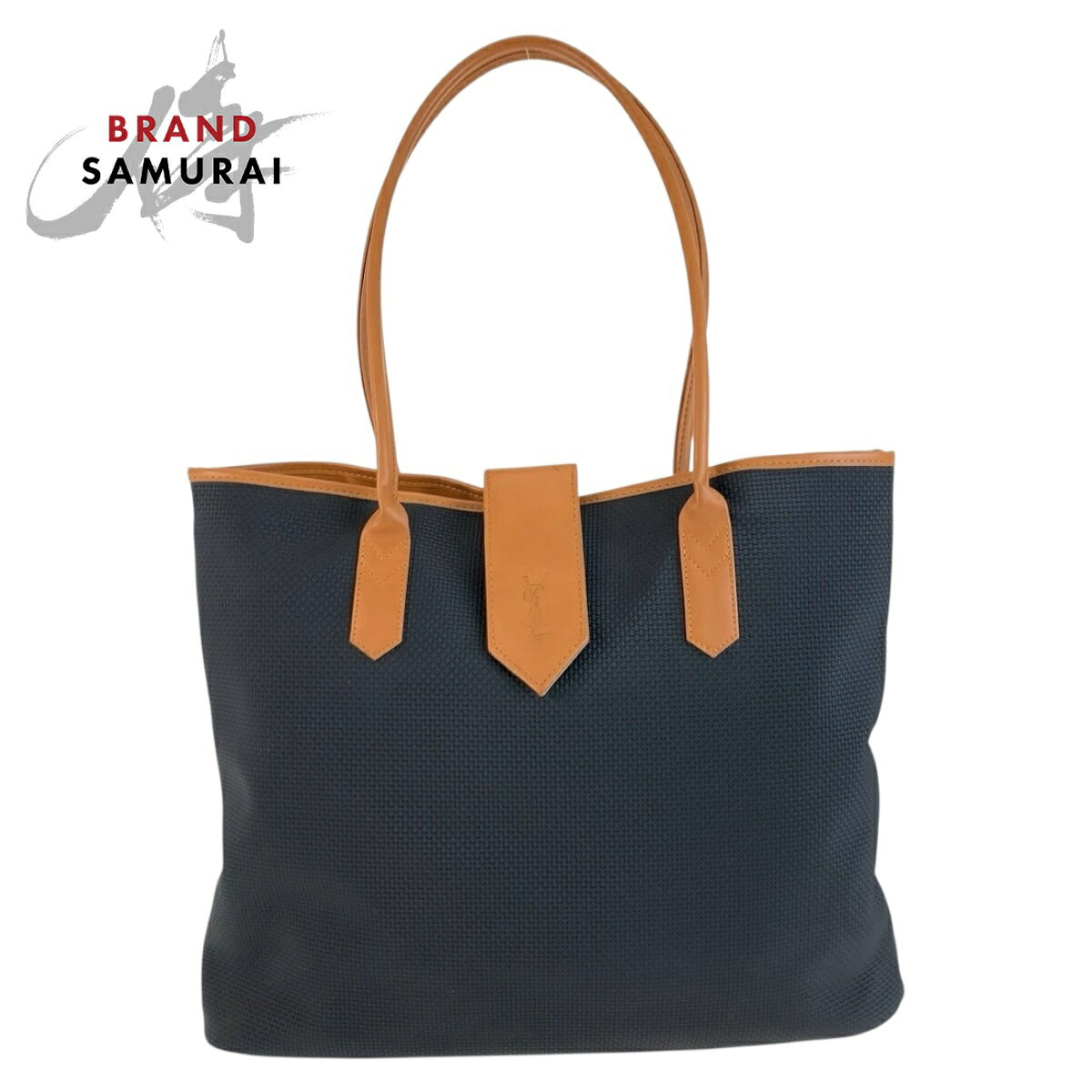 美品 YVES SAINT LAURENT イヴ サンローラン YSL ブラック 黒 ブラウン PVC トートバッグ ショルダーバッグ レディース 603813 【中古】