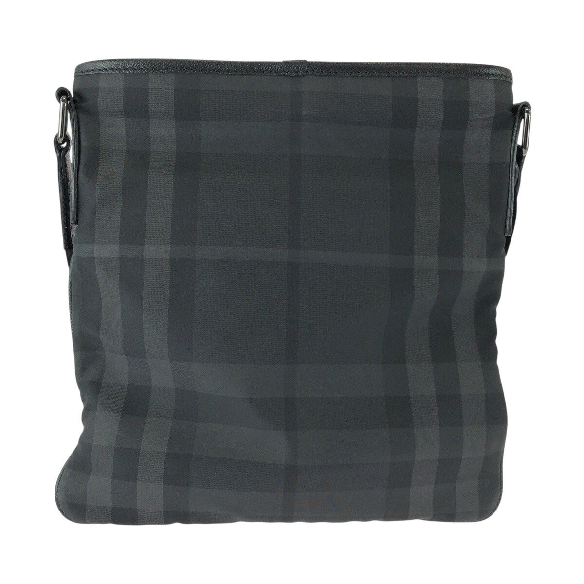 美品 BURBERRY バーバリー チェック柄 ブラック グレー シルバー金具 ナイロン レザー ショルダーバッグ メッセンジャ brandshoploop-10060754 BRAND SAMURAI サンプル画像2