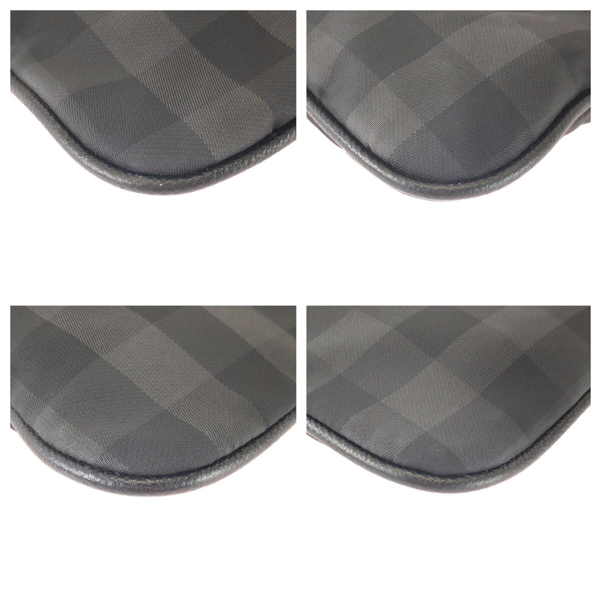 美品 BURBERRY バーバリー チェック柄 ブラック グレー シルバー金具 ナイロン レザー ショルダーバッグ メッセンジャ brandshoploop-10060754 BRAND SAMURAI サンプル画像3