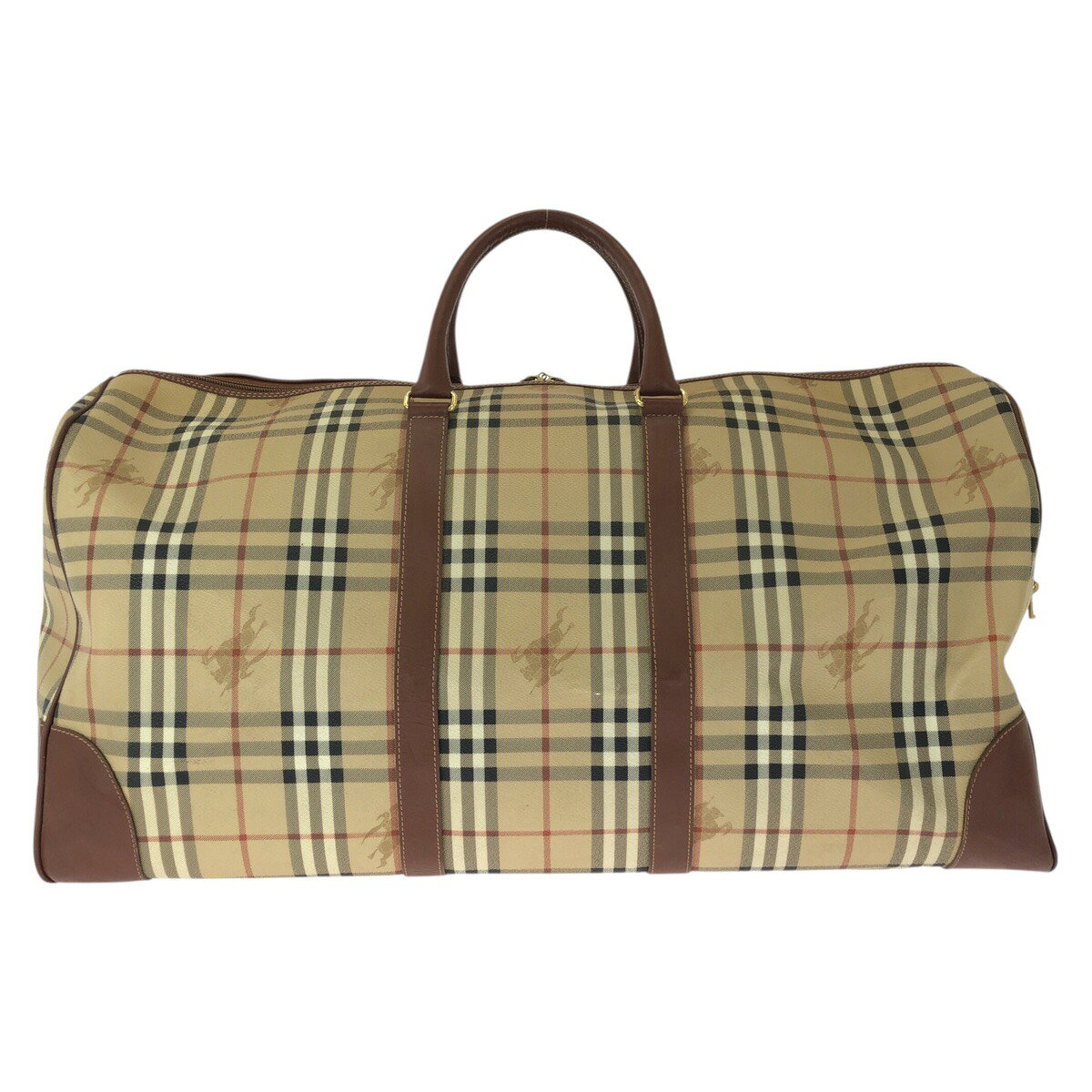 美品 BURBERRY バーバリー ヴィンテージ チェック柄 2way ベージュ ブラウン ゴールド金具 PVC レザー ボスト brandshoploop-10060771 BRAND SAMURAI サンプル画像2