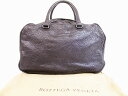 【美品】 ボッテガヴェネタ BOTTEGA VENETA ゴートスキン ハンドバッグ ミニボストンバッグ メタリックグレー メンズ レディース【中古】